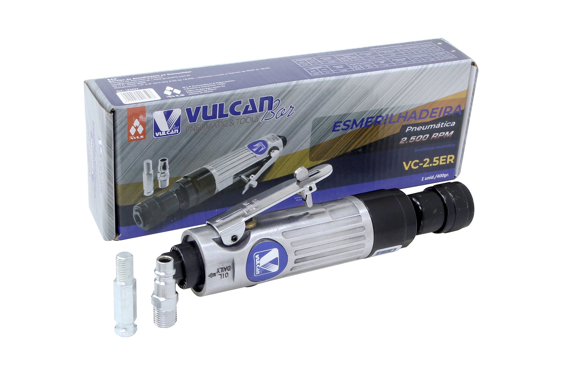 Esmerilhadeira pneumática 2.500 rpm profissional baixa rotação